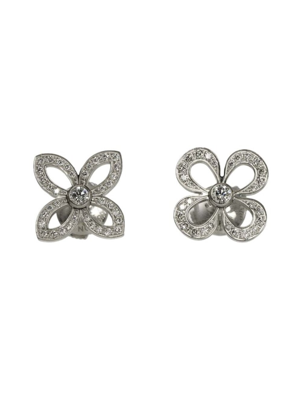 Louis Vuitton Diamond Earrings 18k White Gold
